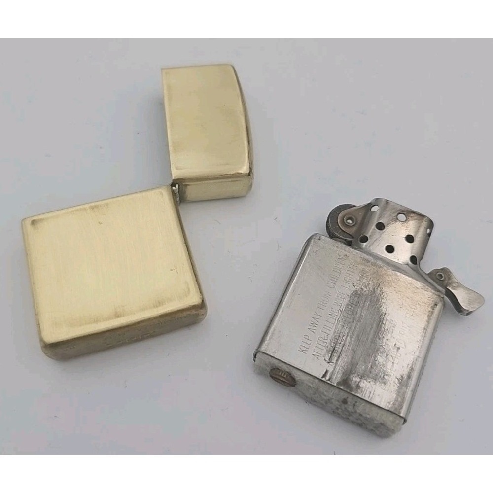 Vintage Zippo Brushed Brass Lighter Collectible Windproof Made in USA